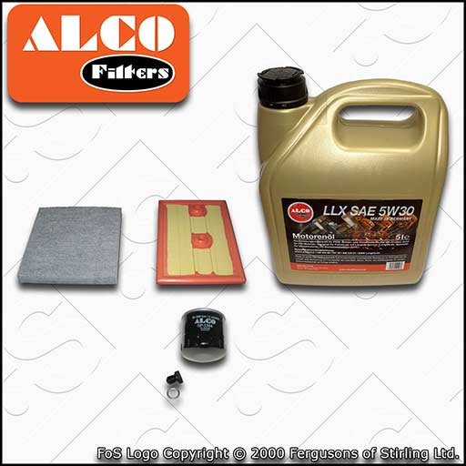 SERVICE KIT for AUDI A3 (8V) 1.4 TFSI ALCO OIL AIR CABIN FILTER +OIL (2012-2017)