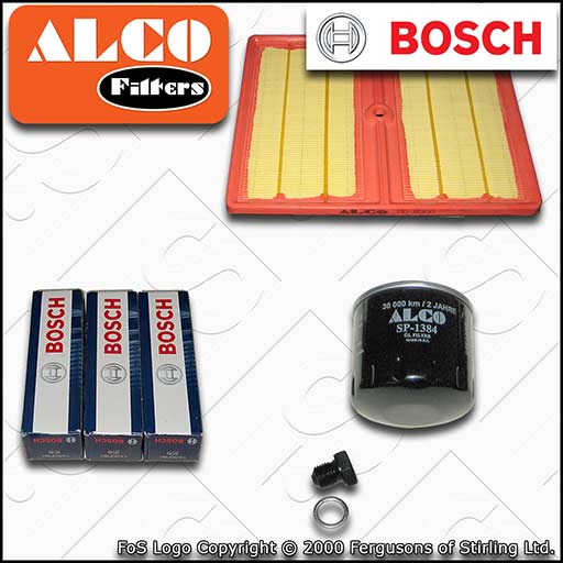 SERVICE KIT for AUDI Q2 8V 1.0 TFSI ALCO OIL AIR FILTERS BOSCH PLUGS (2016-2020)