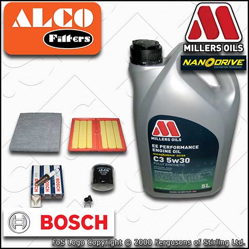 SERVICE KIT for AUDI A3 8V 1.0 TFSI OIL AIR CABIN FILTERS PLUGS +OIL (2015-2018)