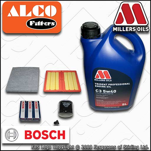 SERVICE KIT for AUDI Q2 8V 1.0 TFSI OIL AIR CABIN FILTER PLUGS +5w40 OIL (16-20)