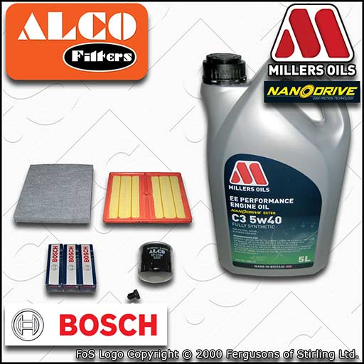 SERVICE KIT for AUDI Q2 8V 1.0 TFSI OIL AIR CABIN FILTER PLUGS +5w40 OIL (16-20)