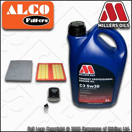 SERVICE KIT for AUDI A3 8V 1.0 TFSI OIL AIR CABIN FILTERS wth C3 OIL (2015-2018)