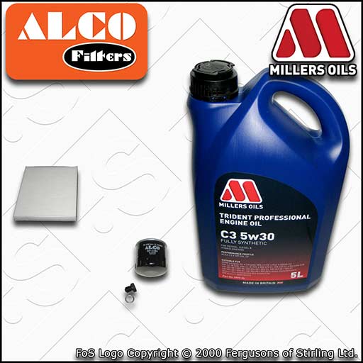 SERVICE KIT for AUDI A1 8X 1.0 TFSI OIL CABIN FILTERS wth C3 OIL (2015-2018)