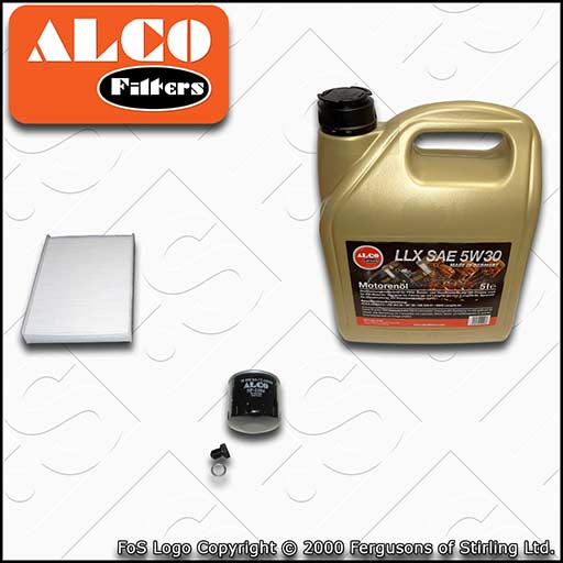 SERVICE KIT for VW UP! 1.0 ALCO OIL CABIN FILTERS +5w30 OIL (2011-2020)