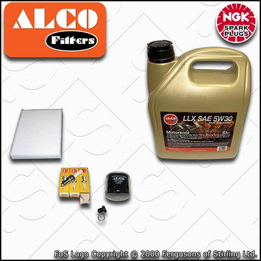 SERVICE KIT for VW UP! 1.0 ALCO OIL CABIN FILTERS PLUGS +5w30 OIL (2011-2020)