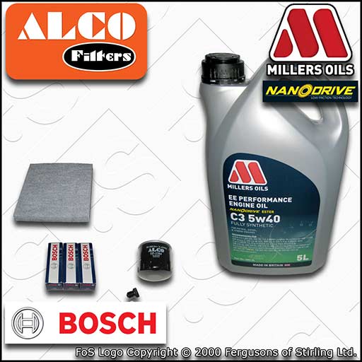 SERVICE KIT for AUDI Q2 8V 1.0 TFSI OIL CABIN FILTER PLUGS +5w40 OIL (2016-2020)