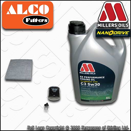 SERVICE KIT for AUDI A3 8V 1.0 TFSI OIL CABIN FILTERS wth EE C3 OIL (2015-2018)