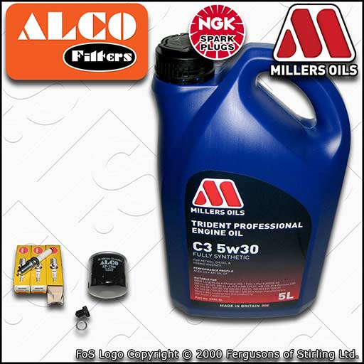 SERVICE KIT for SEAT IBIZA 6J 1.0 OIL FILTER PLUGS with C3 OIL (2015-2017)