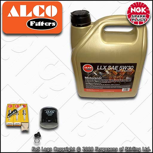 SERVICE KIT for VW UP! 1.0 ALCO OIL FILTER PLUGS +5w30 OIL (2011-2020)