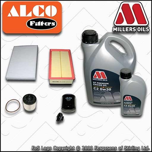 SERVICE KIT for DS DS4 2.0 BLUEHDI OIL AIR FUEL CABIN FILTERS +OIL (2015-2018)