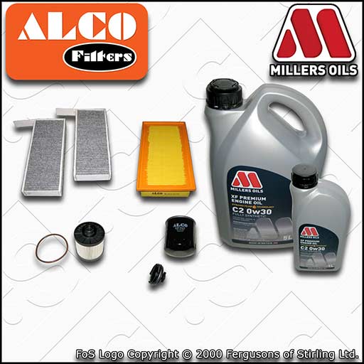 SERVICE KIT for PEUGEOT 308 2.0 BLUEHDI OIL AIR FUEL CABIN FILTER +OIL 2013-2018
