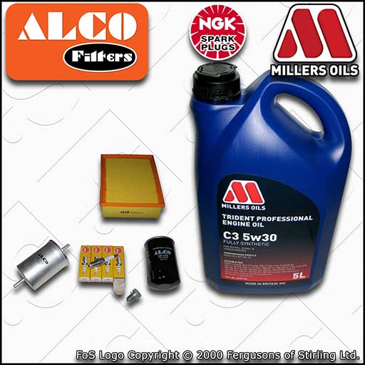 SERVICE KIT for AUDI A4 (B6/B7) 2.0 20V OIL AIR FUEL FILTER PLUGS +OIL 2000-2008