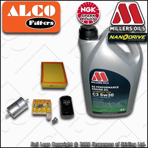 SERVICE KIT for AUDI A4 (B6/B7) 2.0 20V OIL AIR FUEL FILTER PLUGS +OIL 2000-2008