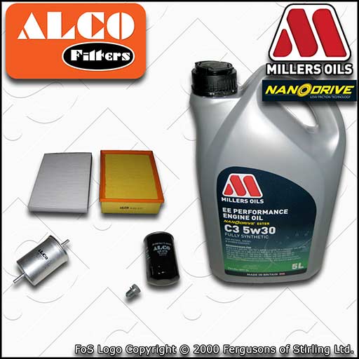 SERVICE KIT for AUDI A4 (B6/B7) 1.6 2.0 20V OIL AIR FUEL CABIN FILTERS +OIL