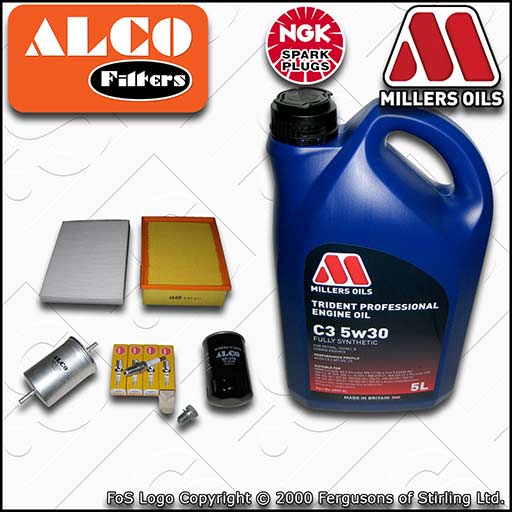 SERVICE KIT for AUDI A4 (B6/B7) 2.0 20V OIL AIR FUEL CABIN FILTERS PLUGS +OIL