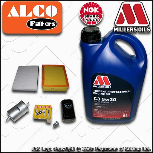 SERVICE KIT for AUDI A4 (B6/B7) 1.6 8V OIL AIR FUEL CABIN FILTERS PLUGS +OIL