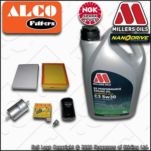 SERVICE KIT for AUDI A4 (B6/B7) 1.6 8V OIL AIR FUEL CABIN FILTERS PLUGS +OIL