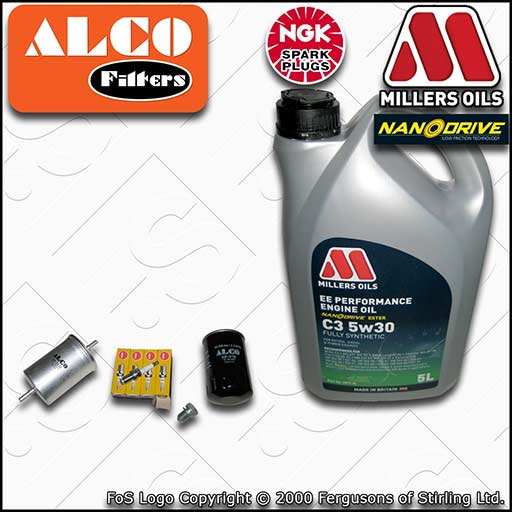 SERVICE KIT for AUDI A4 (B6/B7) 1.6 8V OIL FUEL FILTERS PLUGS +OIL (2000-2008)