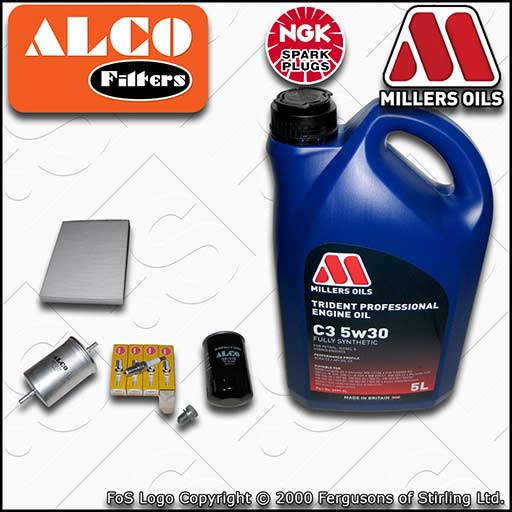 SERVICE KIT for AUDI A4 B6/B7 2.0 20V OIL FUEL CABIN FILTER PLUGS +OIL 2000-2008