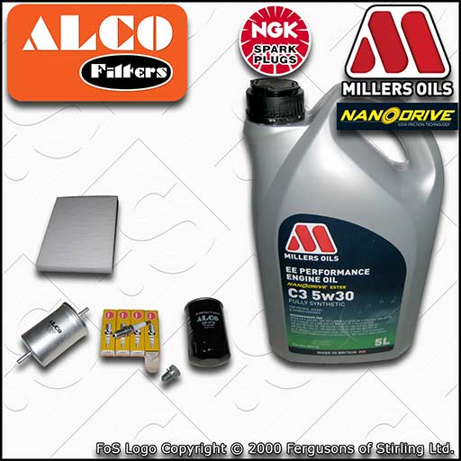 SERVICE KIT for AUDI A4 B6/B7 2.0 20V OIL FUEL CABIN FILTER PLUGS +OIL 2000-2008