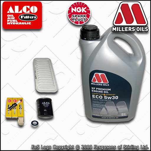 SERVICE KIT for TOYOTA AYGO 1.0 OIL AIR FILTERS PLUGS +OIL (2005-2011)