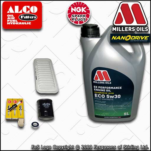 SERVICE KIT for TOYOTA AYGO 1.0 OIL AIR FILTERS PLUGS +OIL (2005-2011)