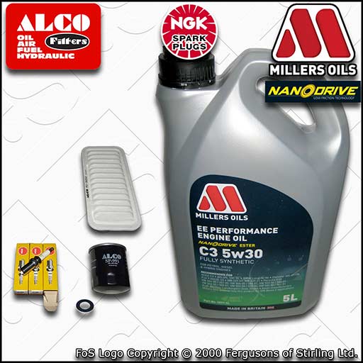 SERVICE KIT for CITROEN C1 1.0 OIL AIR FILTERS PLUGS +EE NANO OIL (2005-2011)