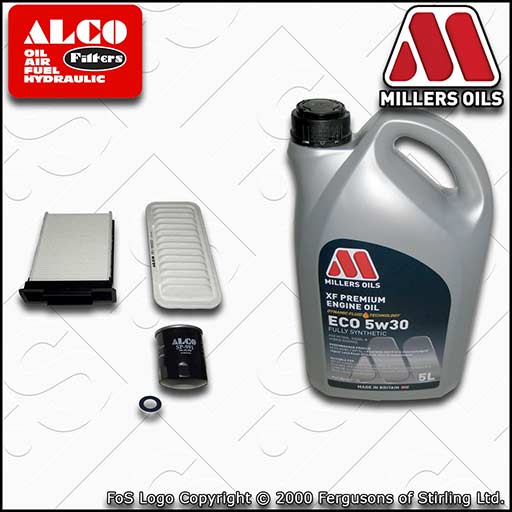 SERVICE KIT for TOYOTA AYGO 1.0 OIL AIR CABIN FILTERS +OIL (2005-2014)