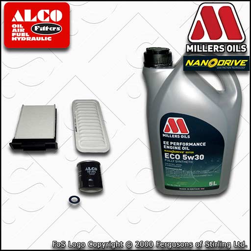 SERVICE KIT for TOYOTA AYGO 1.0 OIL AIR CABIN FILTERS +OIL (2005-2014)