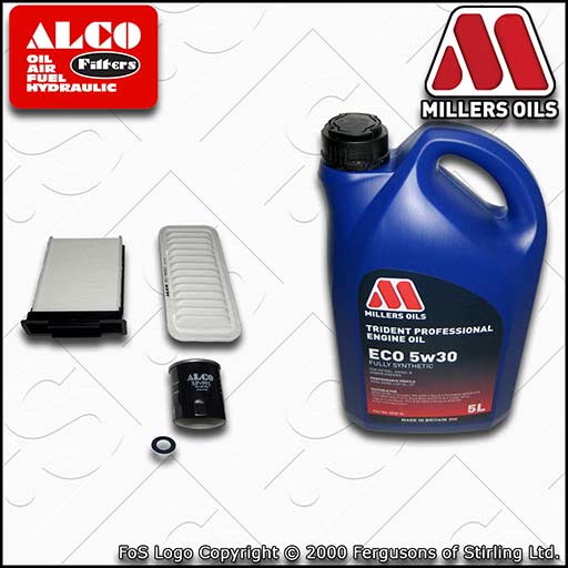 SERVICE KIT for TOYOTA AYGO 1.0 OIL AIR CABIN FILTERS +OIL (2005-2014)