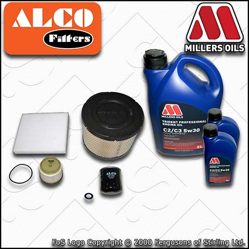 SERVICE KIT for TOYOTA HILUX 2.5/3.0 D-4D OIL AIR FUEL CABIN FILTER +OIL (04-15)