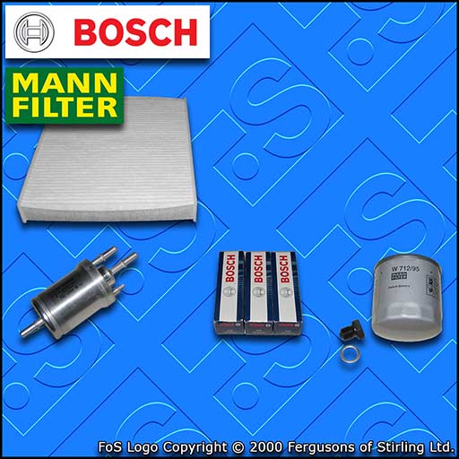 SERVICE KIT for VW POLO 1.0 TSI CHZB CHZC OIL FUEL CABIN FILTERS PLUGS 2014-2017